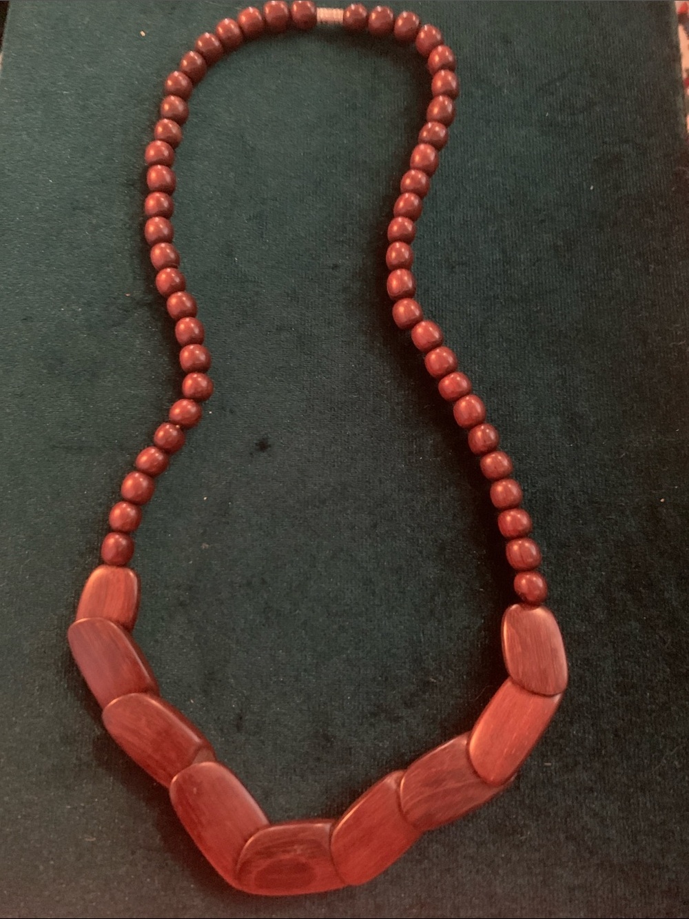 Vintage Handcrafted Wooden Bead Necklace unisex